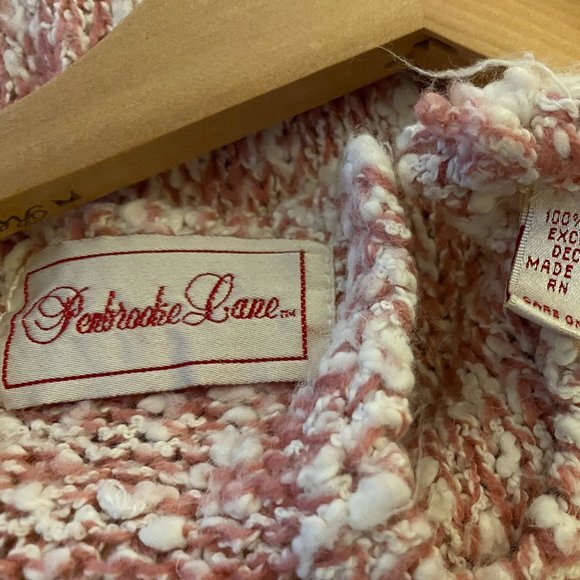 Vintage Penbrooke Lane Womens Floral Applique Knit Pearl Sweater Size Small - Picture 4 of 7